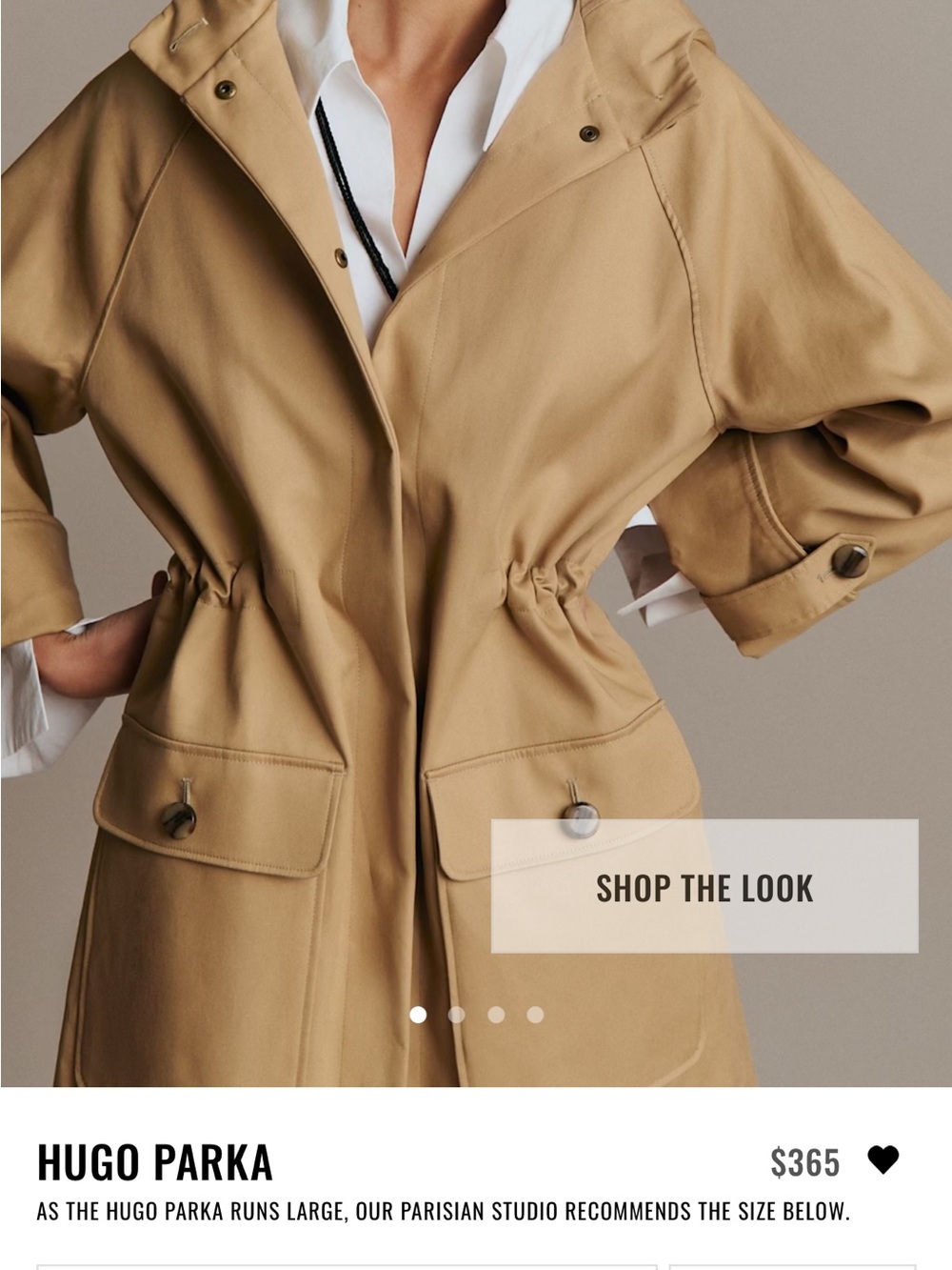 Sezane Tan Utility Parka Jacket